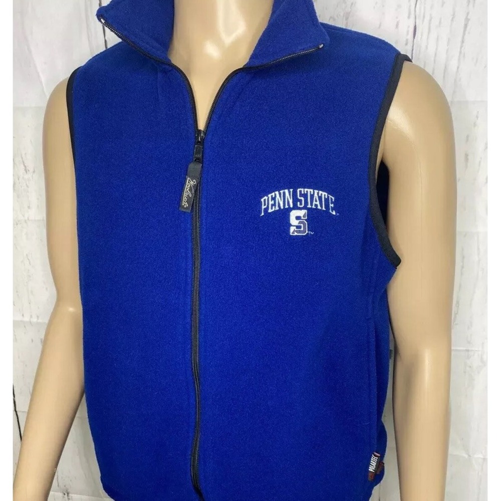Penn State Nittany Lions Fleece Vest Mens M Woolrich Polartec Full Zip Blue